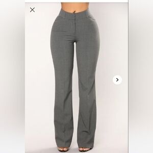 Fashion Nova TASHA DRESSY HIGH RISE PANTS - Charcoal - Women's Size XS